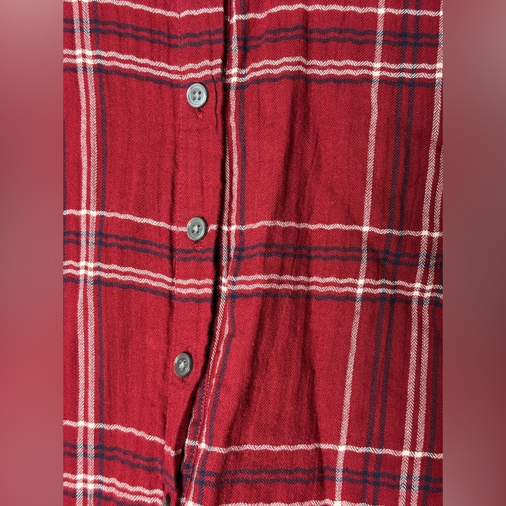 ANN TAYLOR LOFT LONG SLEEVE RED PLAID BUTTON UP DRESS XS #39 - Picture 3 of 4